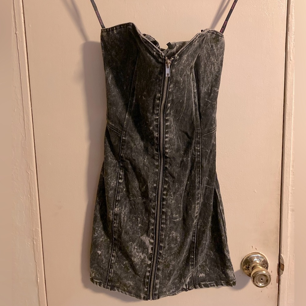 Black Betsy Johnson mini jean dress